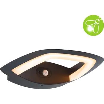 Venkovní osvětlení PAULMANN LED venkovní nástěnné svítidlo Akena pohybové čidlo neláká hmyz IP44 243x254mm 2200K 10,8W 230V antracit hliník - PAULMANN P 94839