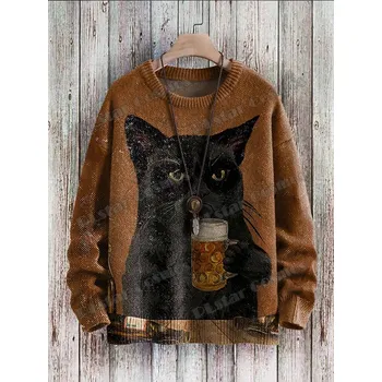 Dámský svetr Svetr s potiskem 3D Multicolor Art CS414 Velikost: 4XL, Barva (Varianta): Svetr 11