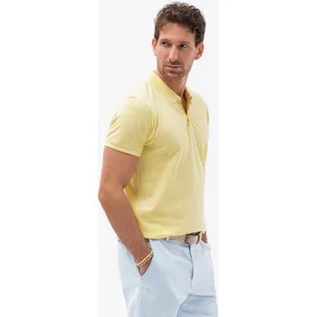 Pánské tričko Pletená polokošile - žlutá V4 S1746 - S