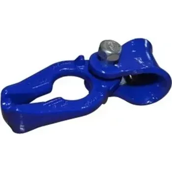 Sekera Oboustranný kluzný třmen G100 10 mm, modrý (IT-302831) (Modrý oboustranný kluzák GBGV 10 (žabka) pro hranaté řetězy 10 mm. Max. pracovní zatížení 8.500 kg. Na rozdíl od standardních kluzáků nedochází k redukci tažné síly řetězu.)