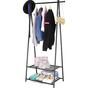 Věšák Stojan na kabáty 87,5 x 41 x 155 cm | černý