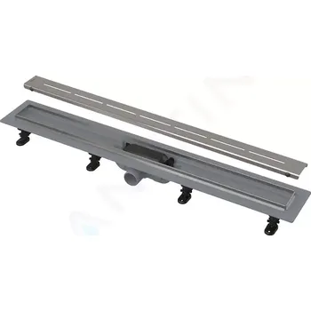 Alcadrain Sprchový žlab Simple 75 cm, s nerezovým okrajem, s roštem, nerez mat, APZ18-750M