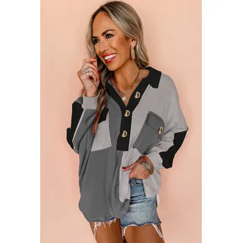 Dámská mikina OMG Dámská mikina na knoflíky Muco šedá S