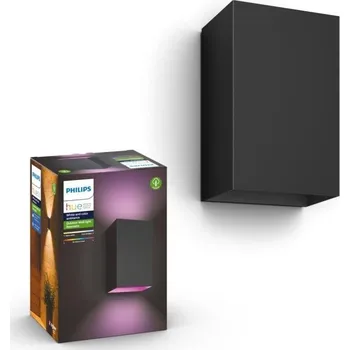 PHILIPS SVÍTIDLA HUE Resonate SVÍTIDLO VENKOVNÍ NÁSTĚNNÉ LED RGBW 2x8W 1200lm 2000-6500K IP44, černá - PHILIPS HUE (915005842901) PH 17464/30/P7