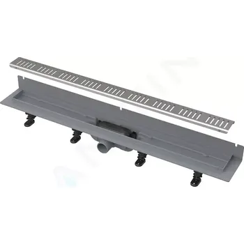 Odvodňovací žlab Alcadrain Sprchový žlab Wall 65 cm, s pevným límcem ke stěně, s roštem, nerez mat, APZ30-650M