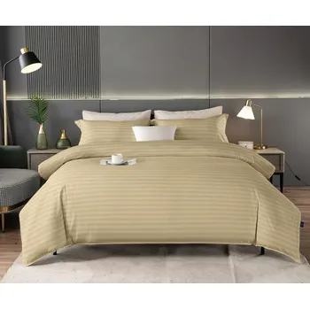Povlečení Dvoudílné ložní povlečení, jednolůžko - Béžové jemné proužky-Sale