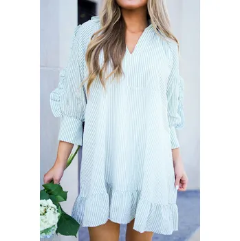 Dámské šaty OMG Dámské košilové šaty Eba nebesky modrá M