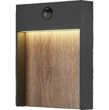 Venkovní osvětlení SLV - BIG WHITE FLATT SENSOR Outdoor, nástěnné LED svítidlo, 3000K, IP65, antracitové/hnědé - BIG WHITE (SLV) LA 1002955