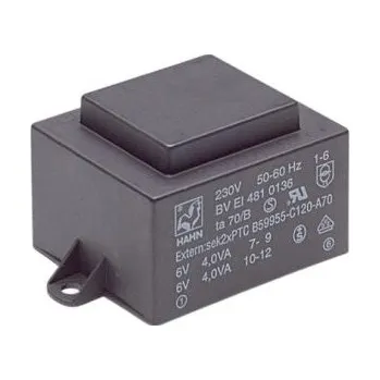 Transformátor Transformátor PCB, sekundární napětí: 1 x 12V ac Montáž na plošný spoj 10VA