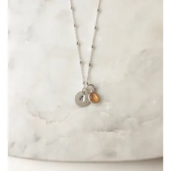 Náhrdelník MOJE Personalizovaný náhrdelník s pravými minerály a písmenkem na přání AG925 ≤ 2,9 g Minerály: Tyrkys