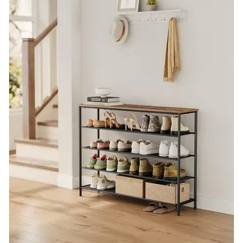 Botník Botník se 5 policemi 30 x 120 x 91 cm | hnědý