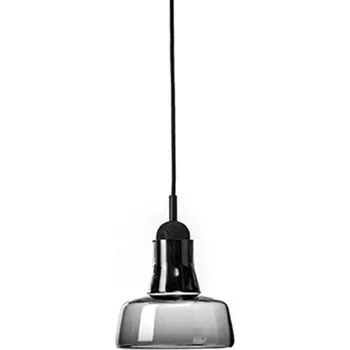 BROKIS Závěsné svítidlo SHADOWS PC896 šedá kouřová transparentní / dub evropský černě mořený / černý kabel - BROKIS A BRO PC00896_001