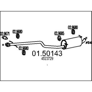 Auto-moto Střední tlumič výfuku MTS 01.50143