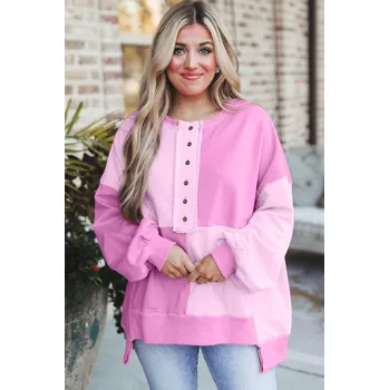 Dámská mikina OMG Dámská mikina na knoflíky Galgaloo světle růžová M