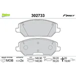 Sada brzdových destiček, vždy 4 kusy v sadě VALEO 302733
