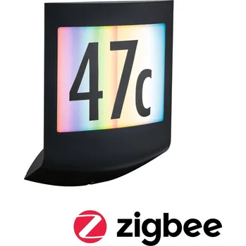 Venkovní osvětlení PAULMANN LED venkovní nástěnné svítidlo Smart Home Zigbee Padea soumrakový senzor IP44 198x71mm RGBW+ 8,2W 230V antracit umělá hmota - PAULMANN P 94513