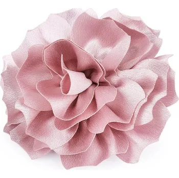 Brož Brož / ozdoba do vlasů saténový květ Ø11 cm - 3 starorůžová sv.