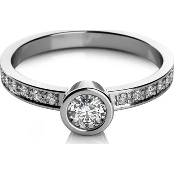 Prsten Couple, Zásnubní prsten Gabi v bílém zlatě, vel. 58, prům. 18.5 mm, 585-68-1-0350.1B00.0.58.001