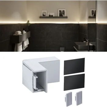 LED páska PAULMANN LumiTiles příslušenství kryt pro profil Top  40x40mm šedá - PAULMANN P 78409