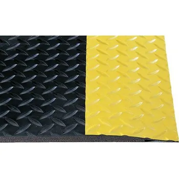 Notrax Protiúnavová rohož Cushion Trax® s diamantovým povrchem, černá/žlutá, 91 x 60 cm