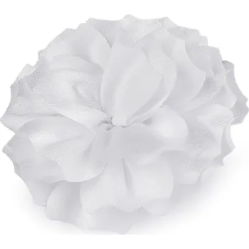Náramek Brož / ozdoba do vlasů saténový květ Ø11 cm, malé, 1 bílá