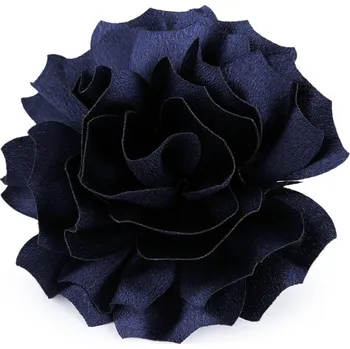 Náramek Brož / ozdoba do vlasů saténový květ Ø11 cm, malé, 4 modrá tmavá