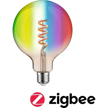 Osvětlení PAULMANN Filament 230V Smart Home Zigbee 3.0 LED Globe G125 E27 6,3W RGBW+ stmívatelné zlatá - PAULMANN P 29162