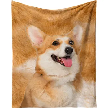 deka Excellent Mikroplyšová hřejivá deka 150x200 cm - Welsh Corgi