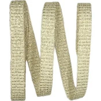 Stuha Stuha svatební rypsová ANTVERPEN CREME 15mm x 2m (8,-Kč/m) (Stuha svatební, rypsová, zlatě prošívaná, s vetkaným vlascem v obou okrajích)