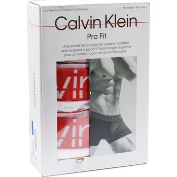 Boxerky 3PACK Calvin Klein PRO FIT set v Krabičce Pánské Boxerky Low Rise Microfiber Trenýrky bílé CK