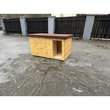 Bouda pro psa Psí bouda pro velká plemena Zateplená psí bouda Bady + Ochraný nátěr proti škudcům: Wenge, Směr palubek z pohledu: Svislý, Na jaké straně chcete vchod z pohledu ?: Na levé