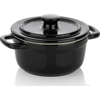 KELA Zapékací miska pekáček s poklicí MALIN 14 x 9,5 cm černá KL-11928