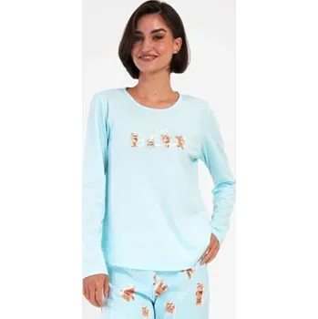 Dámské noční prádlo Dámské pyžamo dlouhé Vienetta Secret Adriana světle modrá XL