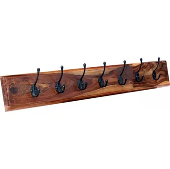 Věšák Indický nábytek - Věšák s 7 háčky Jali 100x15x2,5 z indického masivu palisandr Natural