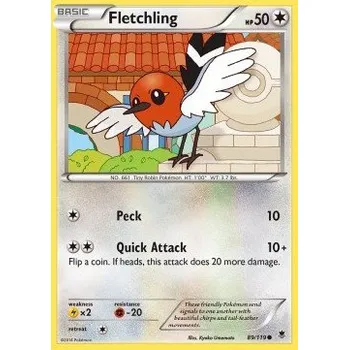 Sběratelská karetní hra Pokémon PHF 089/119 Fletchling - Phantom Forces Stav: Excellent, Verze: NORMAL