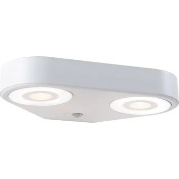 Venkovní osvětlení PAULMANN LED venkovní nástěnné svítidlo Silma pohybové čidlo dva světelné zdroje IP44 280x176mm 3000K 2x5,5 / 2x0,7W 230V bílá hliník - PAULMANN P 94868