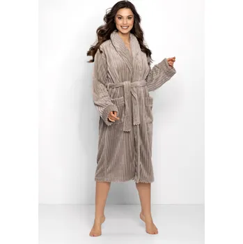 Dámské noční prádlo Župan One And Only Long Beige - Momenti Per Me XXXL