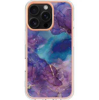 Pouzdro na mobilní telefon Mramorový ochranný kryt pro iPhone 16 Pro Max - fialový
