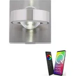 PAULNEUHAUS Q-MIA LED nástěnné svítidlo v barvě oceli s nastavitelnou barvou světla Smart Home ZigBee RGB+3000-5000K - PAUL NEUHAUS PN 9185-55