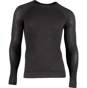 cyklistický dres UYN Cyklistické triko s dlouhým rukávem - FUSYON CASHMERE - černá S-M