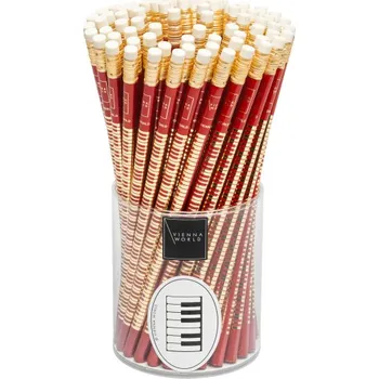 Tužka s gumou s potiskem klapek klavíru v červené barvě 1 ks