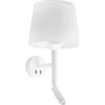 FARO SAVOY nástěnná lampa, bílá, se čtecí lampičkou - FARO FARO 20302-92