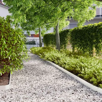 Plotovka vidaXL Travní lemy 50 ks bílá 10x103 cm ocel válcovaná za studena