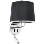 FARO MONTREAL nástěnná lampa, chrom/černá, se čtecí lampičkou - FARO FARO 24033-03