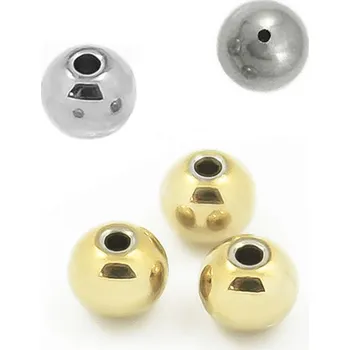 Materiál na výrobu šperku Korálky 4mm z chirurgické oceli - 4/2mm / Nerez SL / 1Ks