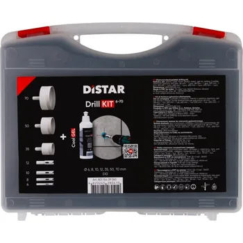 Vrták Distar - 6-70mm/S10+CoolGel DrillKIT sad vrtáků do obkladů a dlažeb