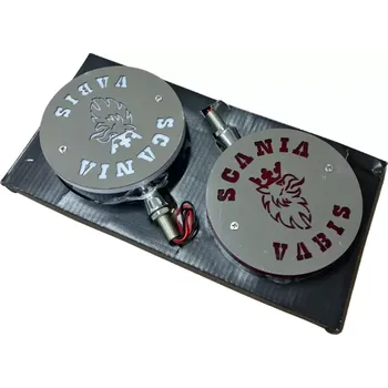 Příslušenství osvětlení automobilu Světla pod zrcátko lollipop nerezové Scania Vabis červená, bílá