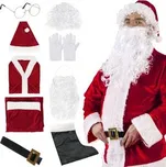 Vánoční kostým Santa Claus 9-dílný vínový, vel. dospělí
