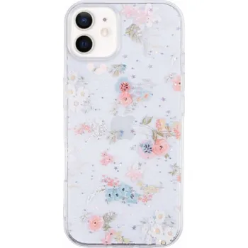 Pouzdro na mobilní telefon Třpytivý transparentní kryt pro iPhone 12 / 12 Pro - květiny