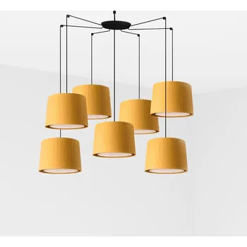 FARO SAMBA závěsné svítidlo, černá/žlutá, 7L - FARO FARO 64314-45-7L